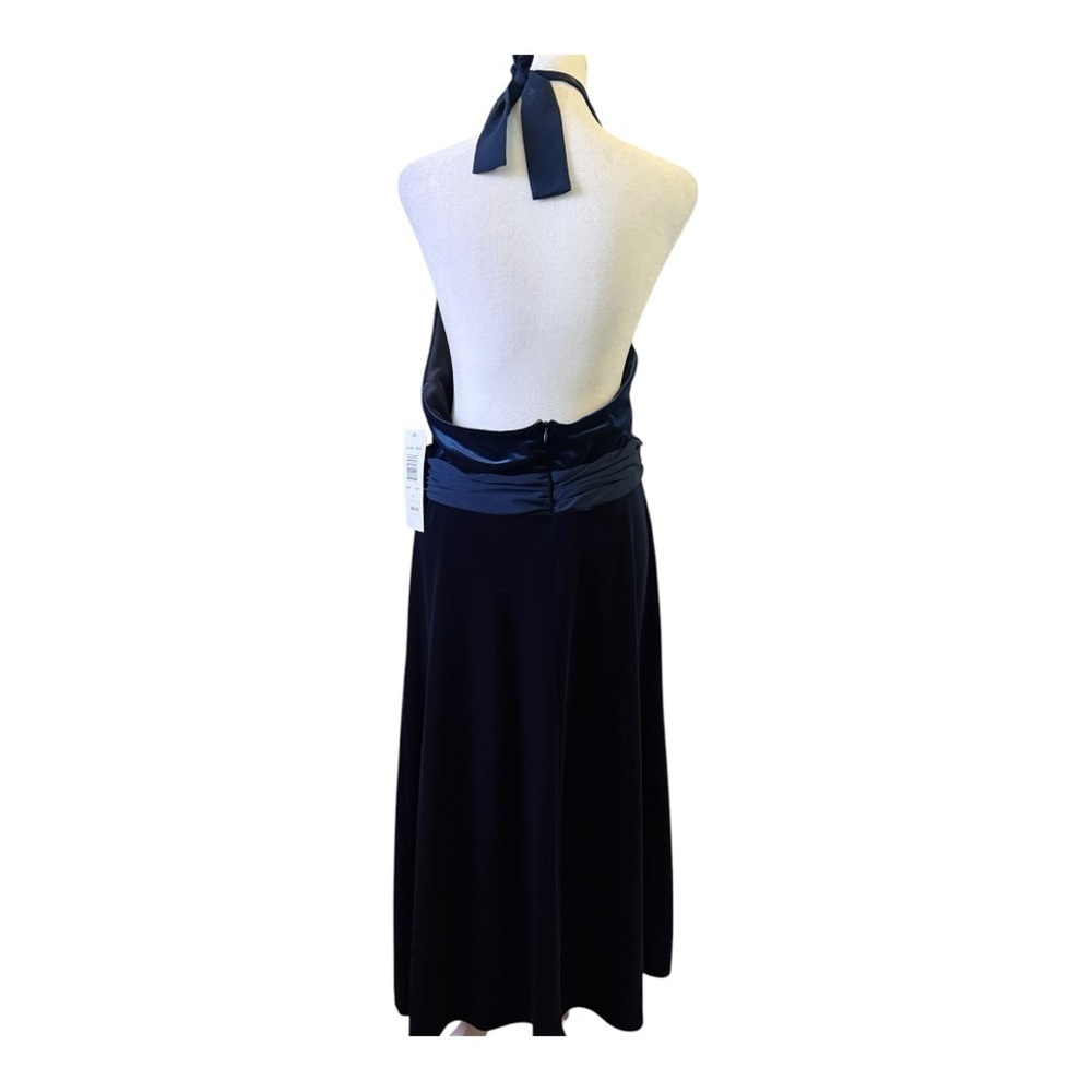 Robbie Bee Blue Velvet Halter Evening/prom/night out/cruise dress Plus 14 - Picture 7 of 10